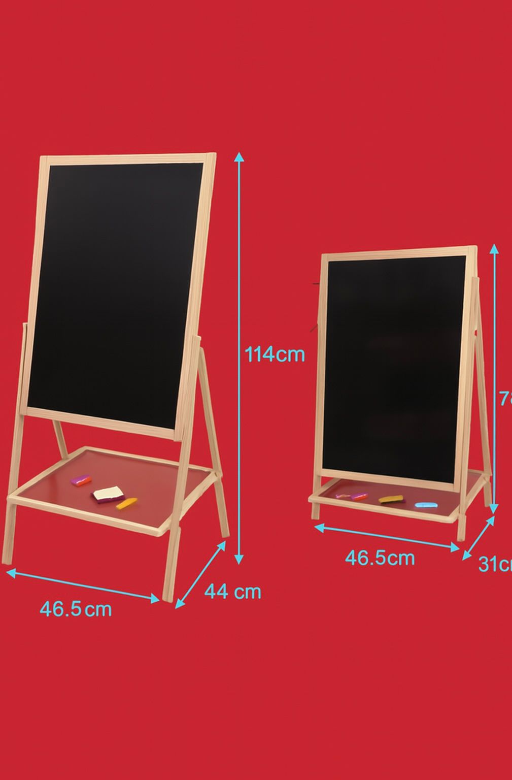 Pizarra Didáctica Magnética con atril doble cara con tiza y plumón