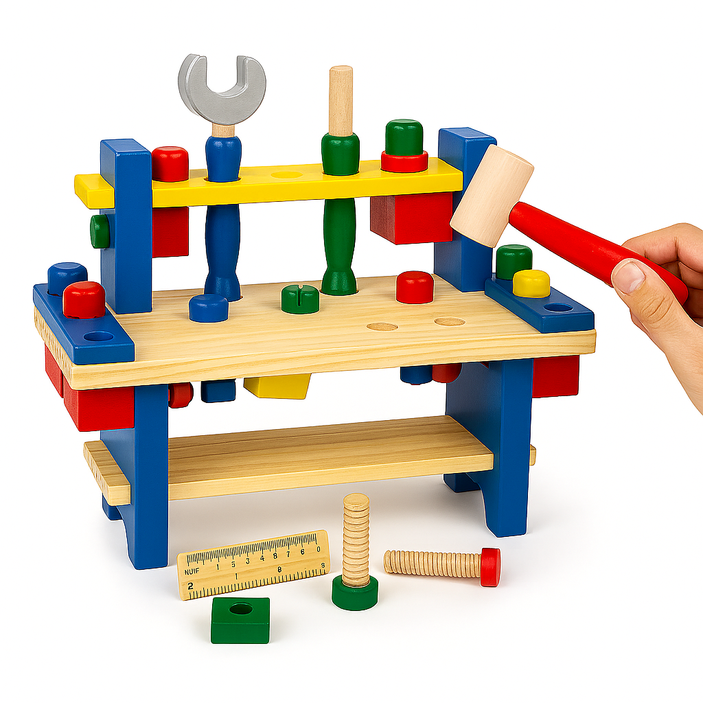 Banco de Trabajo Montessori de Madera – Herramientas Didácticas