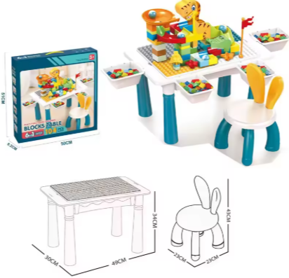 Mesa de Lego Didáctica con 104 piezas para armar