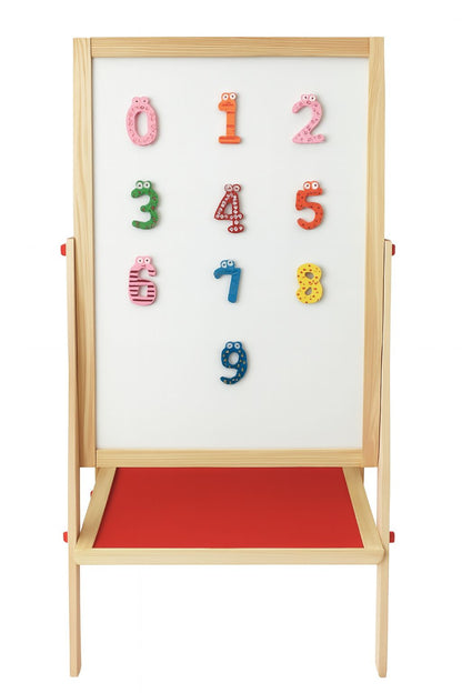 Pizarra Didáctica Magnética con atril doble cara con tiza y plumón