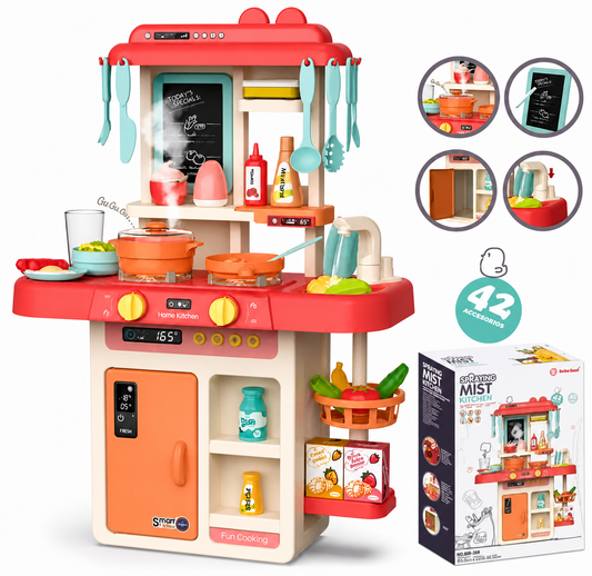 Cocina De Juguete Rosa, con 42 accesorios