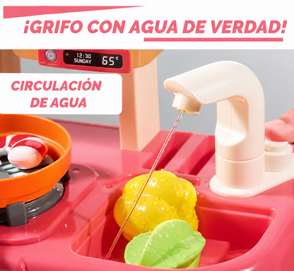 Cocina De Juguete Rosa, con 42 accesorios