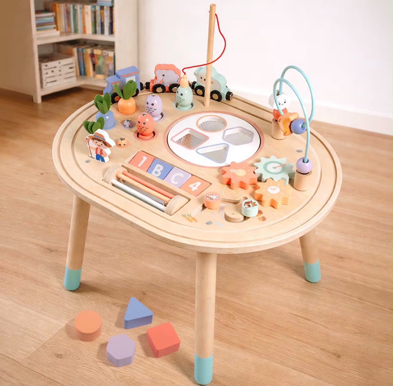 Mesa Didáctica Sensorial Infantil de Madera, 10 en 1