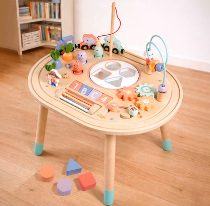 Mesa Didáctica Sensorial Infantil de Madera, 10 en 1