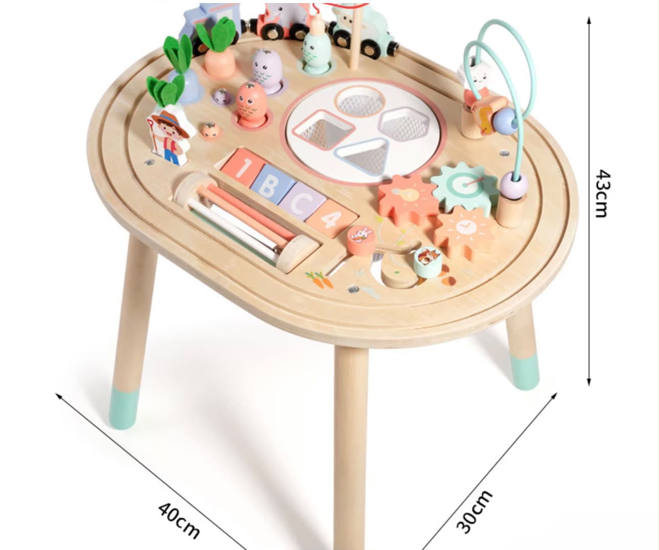 Mesa Didáctica Sensorial Infantil de Madera, 10 en 1