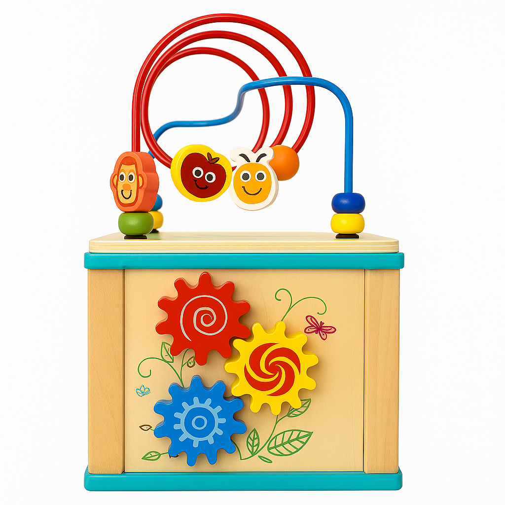 Cubo de Actividades de Madera Montessori - Juego Educativo 5 en 1