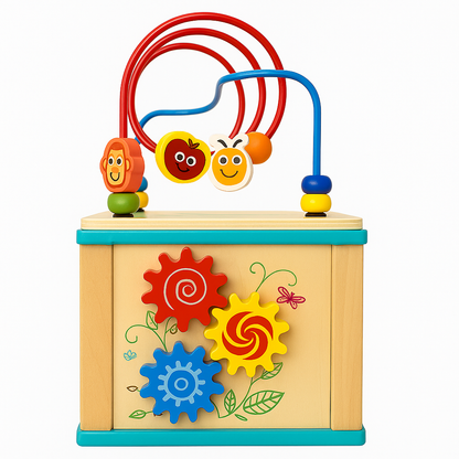 Cubo de Actividades de Madera Montessori - Juego Educativo 5 en 1