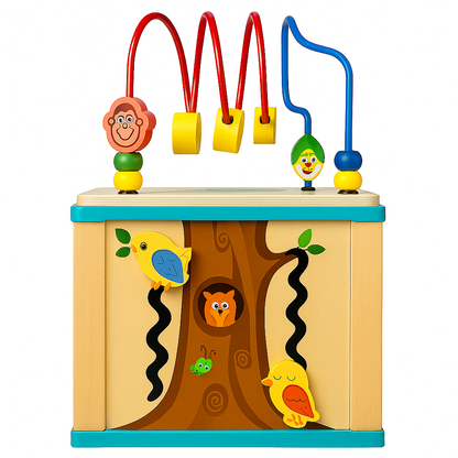 Cubo de Actividades de Madera Montessori - Juego Educativo 5 en 1