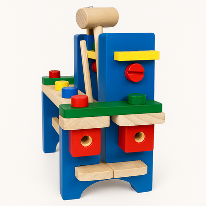 Banco de Trabajo Montessori de Madera – Herramientas Didácticas