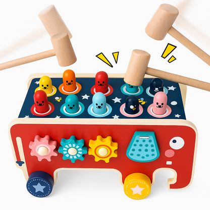 Juego Didáctico Elefante Pega Topo de Arrastre para Bebes