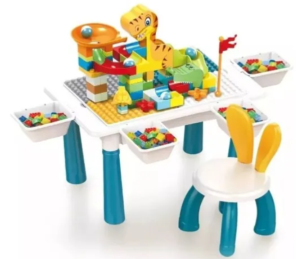 Mesa de Lego Didáctica con 104 piezas para armar