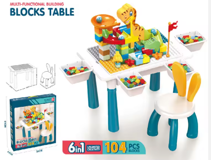 Mesa de Lego Didáctica con 104 piezas para armar