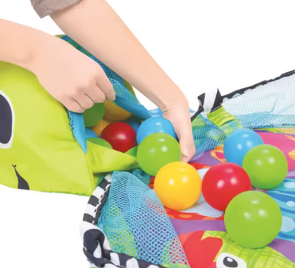 Gimnasio Interactivo y Piscina de Pelotas Infantil con Diseño de Tortuga mas Juguetes Colgantes